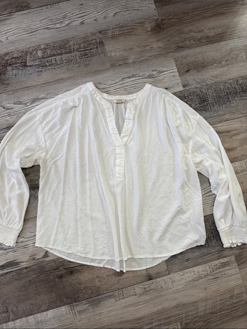 a.n.a White Split V-Neck Peasant Blouse